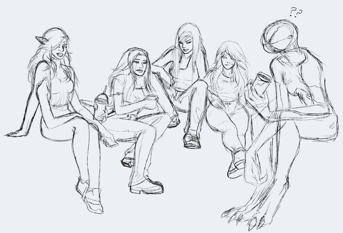 Group Photo Sketch